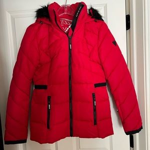 Guess Women’s Red Puffer Jacket